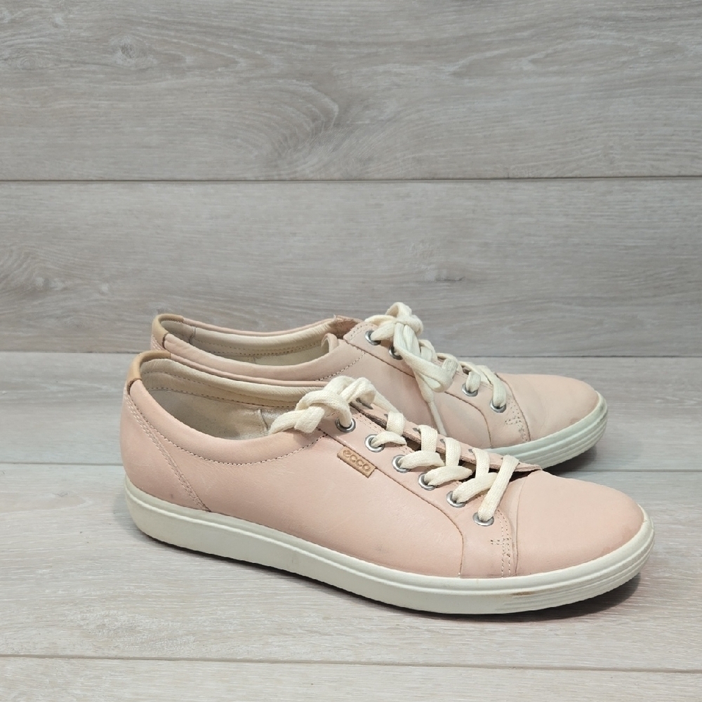 ECCO Women's Sofft 7 Pink Leather Slip On Sneakers Shoes Sz 40/9